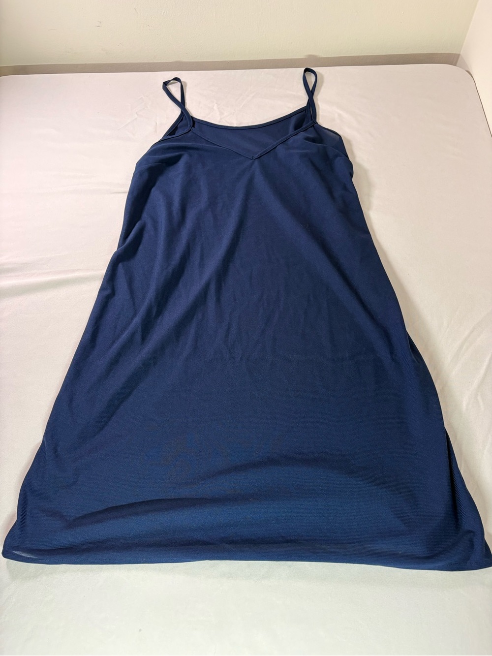 Simple Navy Slip Dress - Spaghetti Straps